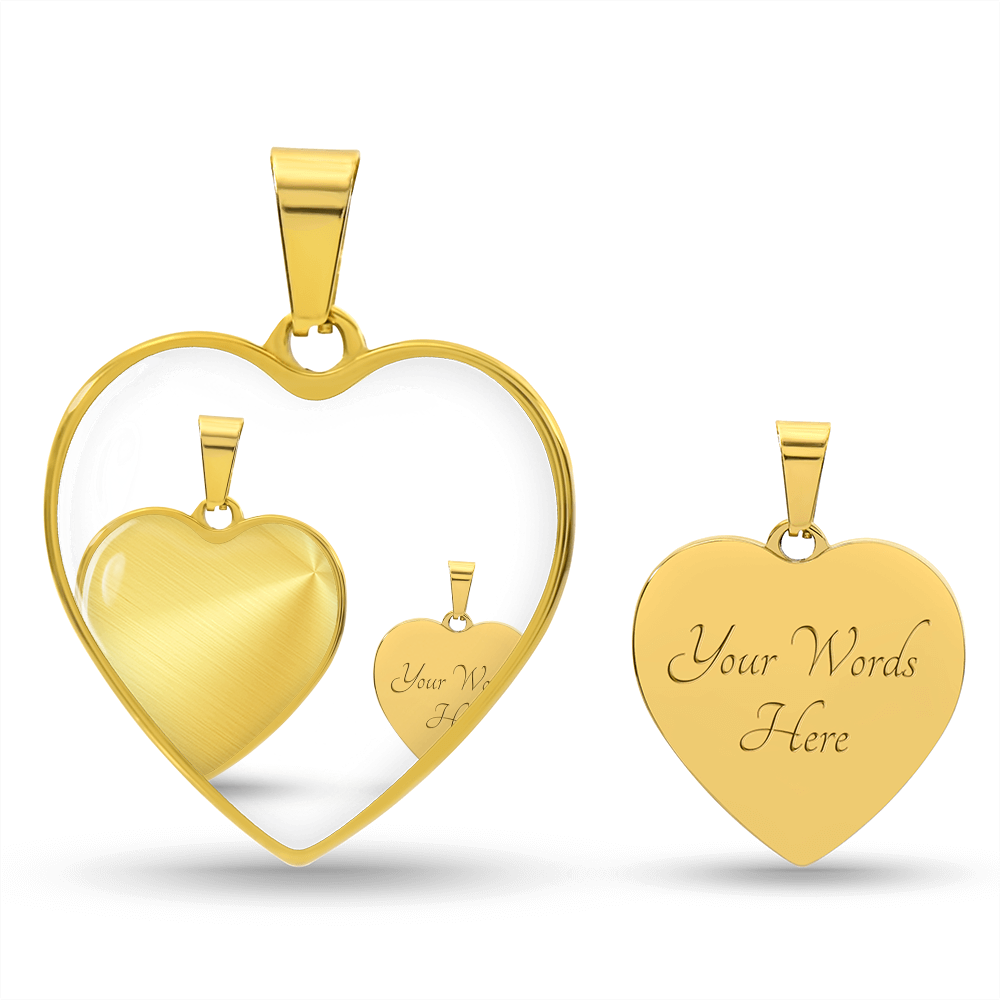 Collier coeur gravé
